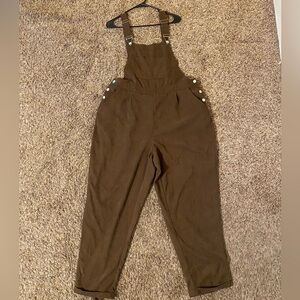 Brown Corduroy Boyfriend Overalls